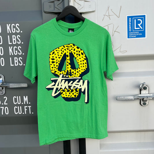 Stussy Yellow Skull Green Tee