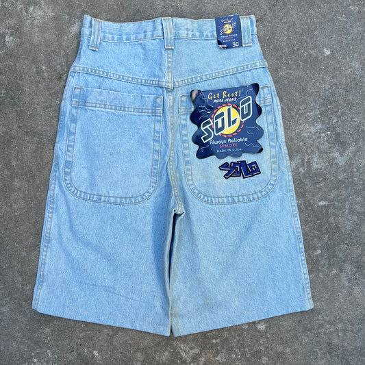 90's Solo Light Wash 28 Baggy Denim Shorts