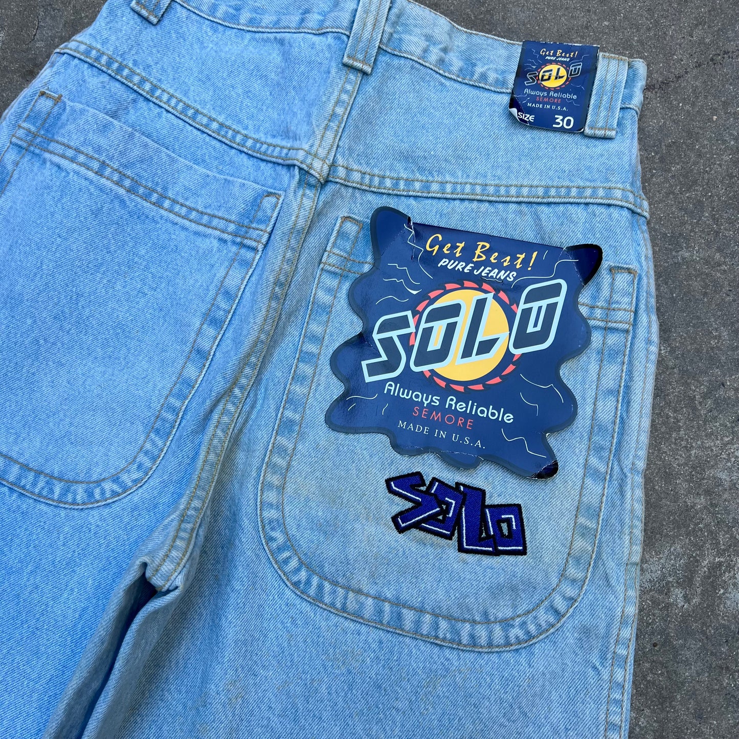 90's Solo Light Wash 28 Baggy Denim Shorts