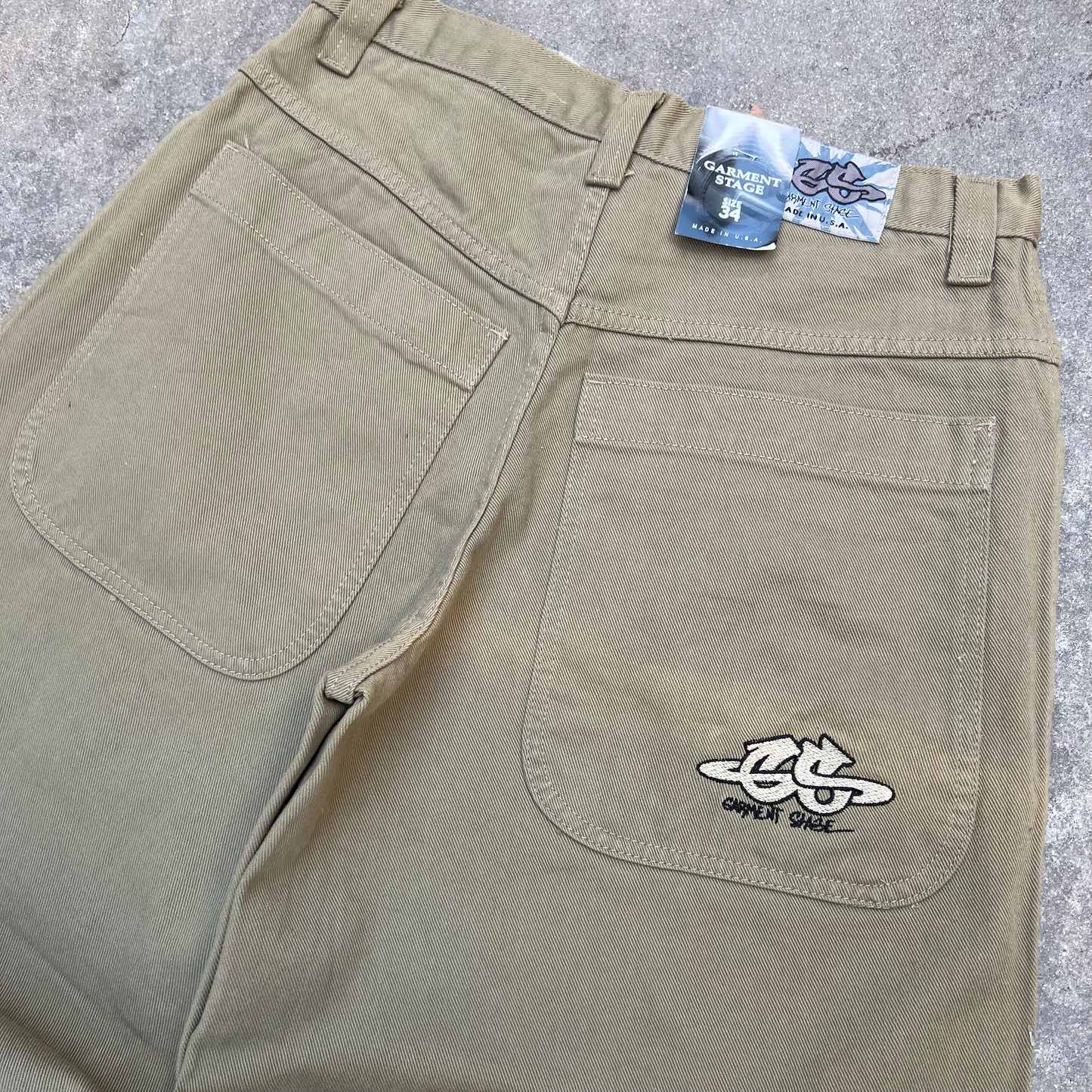 90's Garment Stage Baggy Khaki Pants